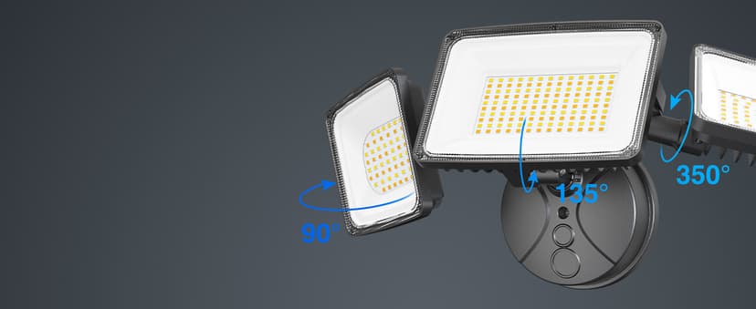 Onforu 100W Smart LED Security Flood Lights Outdoor, 9000LM Brightness Adjustable, WiFi Alexa Flood Light APP Control Tunable 2700K-6500K, Exterior Floodlight with 3 Adjustable Heads for Yard Garage