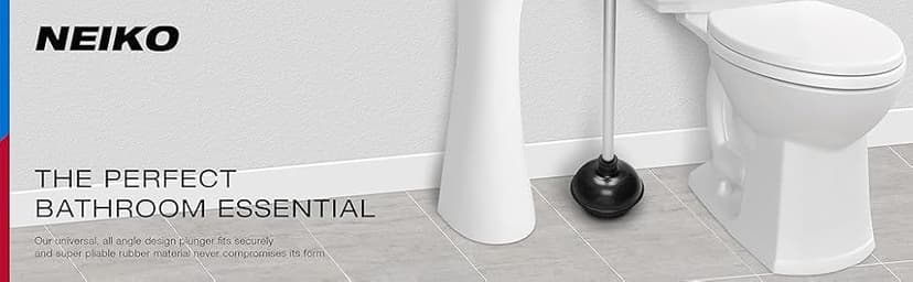 NEIKO 60180A Toilet Plungers, 3 Pack, Patented All-Angle Design, Heavy Duty, Aluminum Handle, Residential, Commercial, and Industrial Building Sanitation Use