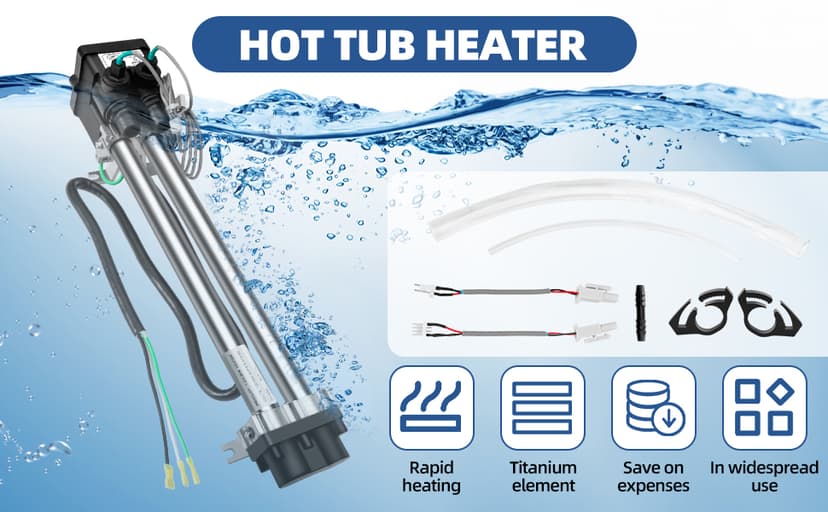 Hot Tub Heater 26-C3160-2S Replace 1995+ Hot Spring Spa Heater Watkins Tiger River No Fault Bathtub Heater 73791 C3160-2 C3564-2 73039 Hot Tub Parts 1kW/4kW 120V/240V 8.3A/16.6A