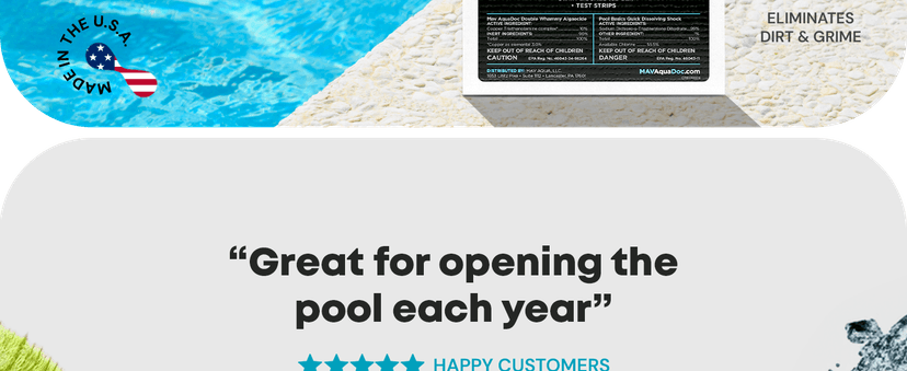 Pool Opening Kit - Pool Starter Kit for Inground Pool & Above Ground Pool Chemical Starter Kit to Open Your Pool - AquaDoc Pool Start Up Chemical Kit Designed for 15000 to 20000 Gallon Pool