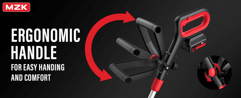 MZK 20V 12'' Cordless String Trimmer, Grass Trimmer&Edger with 4 Replacement Spools, Battery Powered Lightweight Weed Trimmer with Auto Line Feed(Battery and Fast Charger Included)