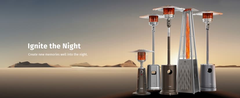 EAST OAK Anti-rust 50,000 BTU Patio Heater for Outdoor Use With Double-Layer Stainless Steel Burner, Round Table Design and Wheels, Outdoor Patio Heater for Home and Commercial, Stainless Steel