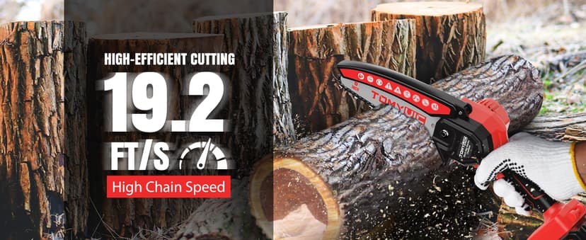 Electric 6 Inch Mini Small Cordless Battery Powered Handheld Chainsaw With Charger For Trimming On Tree Branches, Wood Cutting, Pruning Shears To Diy, Backyard Upkeep, Light Home Repairs