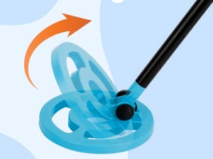 OMMO Metal Detector, Adjustable 27.5”-37.8” Metal Detector for Kids with Intuitive LCD Display, Lightweight Kids Metal Detectors with 6” Search Coil for Exploration Hiking