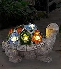 Nacome Solar Guardian Lion Garden Statue: Outdoor Decor Sculpture with Ball Lights for Yard Art Porch Patio - Unique Birthday Gifts for Women Mom