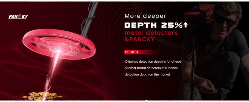 PANCKY Metal Detectors for Adults Waterproof, Professional Higher Accuracy Gold Detector with LCD Display, 5 Mode, Advanced DSP Chip 10" Coil, PK0075