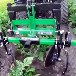 Heavy Hitch Multi-Purpose Disc Cultivator Garden Bedder 3-Point Attachment with S-Tines and Row Maker Insert Powdercoated in Orange | USA Made for Compact/Sub-Compact Tractors