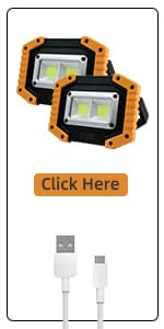 Tekstap LED Work Light Rechargeable, 30W 2000LM Portable Waterproof Rechargeable Work Lights with Stand, Battery Powered COB Flood Lights for Power Ouage Emergency Outdoor Camping Garage