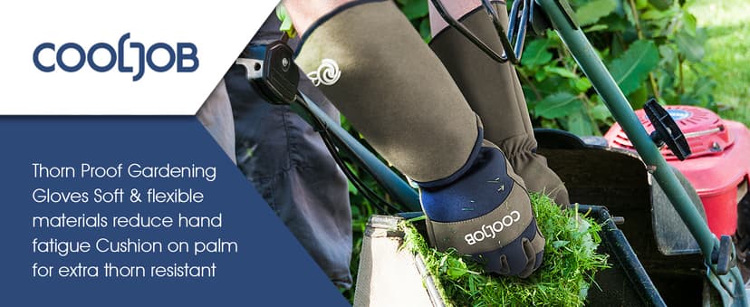 COOLJOB Thorn Proof Rose Pruning Garden Gloves for Men, Long Sleeve Padded Yard Work for Bush, Blackberry, Cactus, Heavy Duty/Puncture Resistant/Machine Washable, Large, Navy