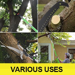27 Feet Tree Pole Pruner Manual Branches Trimmer Tree Branch Garden Tools Loppers Hand Pole Saws Extendable Height Adustable System for Sawing and Shearing