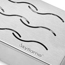 Skyflame Wood Chip Smoker Box, Stainless Steel Double V-shape BBQ Smoke Box with Hinged Lid for Charcoal & Propane Gas Grill, 12.5"(L) x 3.3"(W) x 2.5"(H), U.S. Design Patent