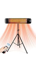 Hanging Patio Heater, Outdoor/Indoor Electric Infrared, Ceiling Heater with 3 Adjustable Modes 600W/900W/1500W.