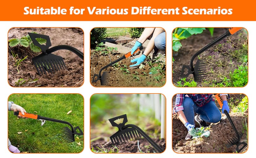 2024 New Gardening Hand Weeder Tools, Weeding Artifact Uproot Weeding Tools, Manganese Steel Weed Remover Tool Hand Weed Puller, for Yard and Garden(11 Tines)