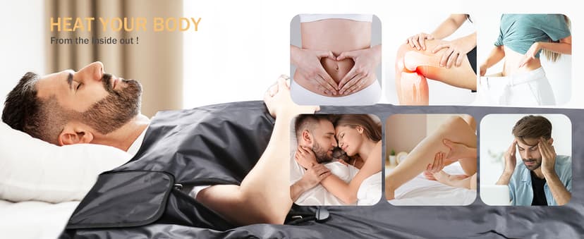 Infrared Sauna Blanket,Portable Sauna Blanket at Home for Body Health and Detoxification,Sauna Blanket for Home Use with Red Light Therapy, Low EMF , 86-176℉, 20-60 Minutes Timer, 5.9ft x 2.62ft