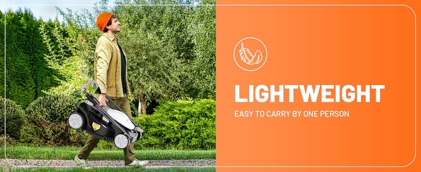 Litheli Cordless Lawn Mower 13 Inch, 20V Electric Lawn Mowers for Garden, Yard and Farm, 5 Heights Adjustment, Light Weight,with 4.0Ah Portable Battery.