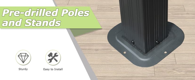 Domi 10' x 10' Hardtop Gazebo Outdoor Metal Gazebo with Galvanized Steel Double Roof Canopy, Curtains and Netting for Patio, Backyard, Deck, Lawn, Grey