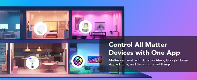 OREiN Matter Smart Light Bulb, BR30 Smart Light Bulbs 650LM 60W, Recessed Color Changing Bulbs RGBTW, Smart Flood Light Bulb Compatible with Alexa, Apple Home, Google Home, SmartThings, 4Pack