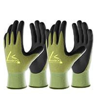 COOLJOB Gardening Gloves for Men, 2 Pairs Breathable Rubber Coated for Garden Weeding Landscaping, Outside Work for Lawn Yard, Men's Medium Size, Black & Red