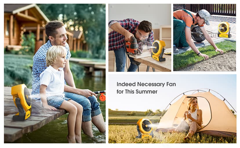 Ausic Portable Misting fan, 8-Inch Cooling Mist Fans, 10000mAh USB Rechargeable Battery Powered Fan with Mister, 250mL Water Tank & LED Lantern, for Home Desk, Bedroom, Office, Outdoor&Indoor Use