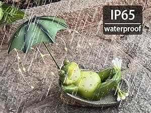 Solar Frog Garden Decor Outdoor Statue - Frogs Umbrella LED Waterproof Sculptures Lights, Cute Frog Pond/Yard Statues Outside Decoration, Home, Lawn, Patio, Resin Animal Ornament, Women/Gardening Gift