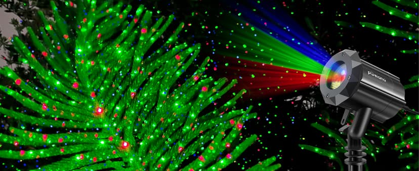 Poeland Christmas Laser Projector Lights Waterproof Outdoor Garden Decorative Lighting with Security Lock 3 Color Red Green Blue