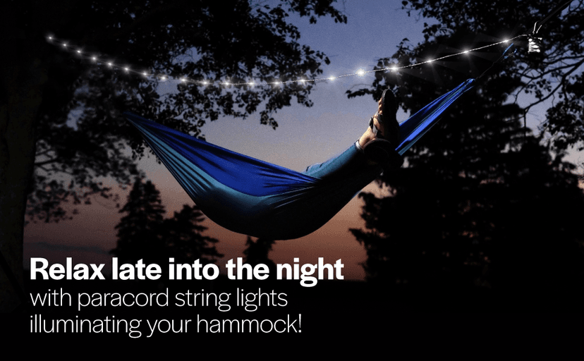 Brightz Hammock Lights - 18' Paracord Light Rope for Camping & Burning Man Accessories