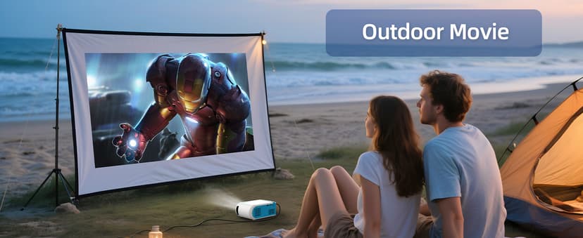 Nasin Mini Projector, 1080P Supported Portable Movie Projector, Home Theater and Outdoor Use, Compatible with IOS, Android, Tablet, Laptop, TV Stick, Type C, USB & HDMI, Bluetooth Proyector