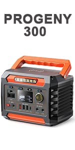 PROGENY 300W Portable Power Station, 299Wh/80818mAh Solar Generator, Regulated DC Output Backup Battery with Pass-Through Charging AC Outlet, Pure Sine Wave, LED Light Power Station for CPAP Camping