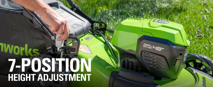 Greenworks 48V (2 x 24V) 20" Brushless Cordless (Push) Lawn Mower (LED Headlight), (2) 4.0Ah Batteries and Dual Port Rapid Charger Included (125+ Compatible Tools)