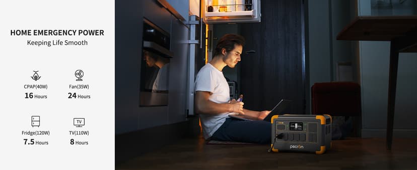 pecron Portable Power Station E1000LFP, 1024Wh LiFePO4 Battery Backup, 1800W Solar Generator Expandable to 4096Wh, Fast Charging Power Station for Emergencies, Camping, RV, Home Use