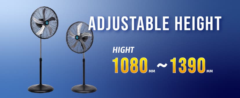 Tornado - 20 Inch High Velocity Metal Oscillating Pedestal Fan 5250 CFM - Commercial, Industrial Use Water-Resistant