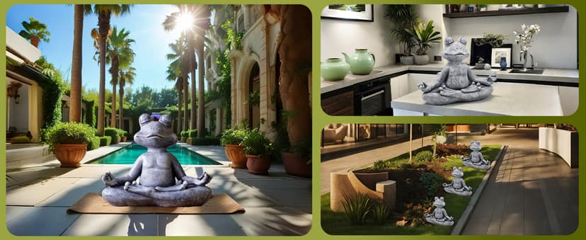 Goodeco 12.5" L×10" H Meditating Yoga Frog Statue - Gifts for Women/Mom, Zen Garden Frog Figurines for Home and Garden Decor, Frog Decorations Gift Ideas, Frog Gifts for Women