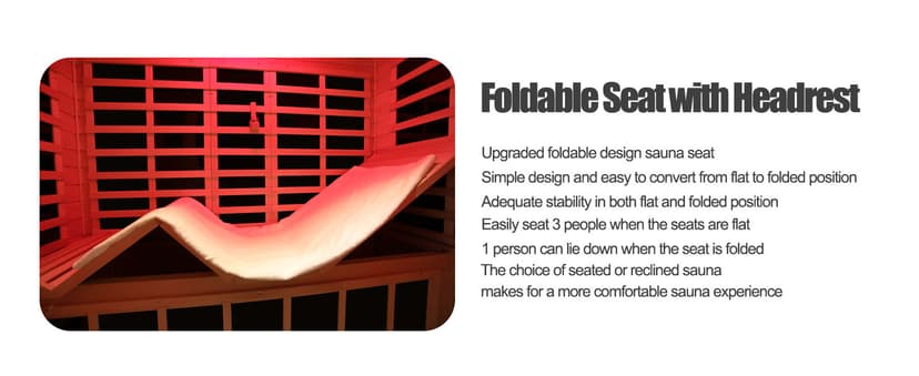 Outdoor Sauna 3 Person Infrared Sauna, Infrared Saunas for Home, 1950W Low EMF Far Infrared Sauna Old Fir Wooden Sauna with Beauty Red Light, Foldable Seat, Bluetooth, Chromotherapy Lamp, Reading Lamp