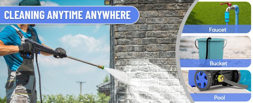 Electric Pressure Washer - 5000PSImax 3.2GPM ZHUOLIN Power Washer for Cars Washing with 25FT Pressure Hose, Blue