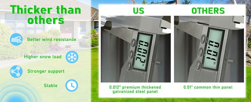 MUPATER 4×10 FT Storage Shed for Outdoor,Lean-to Shed Kit with Thickened Galvanized Steel, Metal Tools Shed with Lockable Door and Air Vents for Patio Garden, Grey