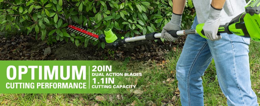 Greenworks 40V 10" Brushless Pole Saw + Pole Hedge Combo, 2.5Ah Battery and Charger Included