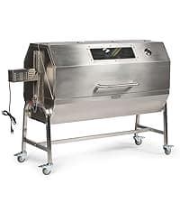 TITAN GREAT OUTDOORS Ash & Ember 13W Stainless Steel Rotisserie Grill, Rated 85 LB for Medium Game, 4 RPM Rotation Speed, Outdoor Grill with Dual Prong Spit Rod, Single Leg Bracket, and Spine Fork