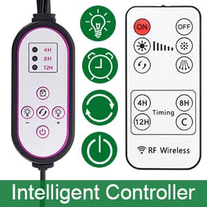 KEELIXIN Grow Lights for Indoor Plants,5 Heads Red Blue White Full Spectrum Plant Light with 15-60" Adjustable Tripod Stand, Indoor Grow Lamp with Remote Control and Auto On/Off Timer Function