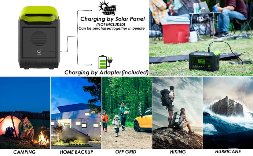 MARBERO Portable Power Station 88Wh Camping Lithium Battery Solar Generator Fast Charging with AC Outlet 120W Peak Power Bank(Solar Panel Optional) for Home Backup Outdoor Emergency RV Van Hunting