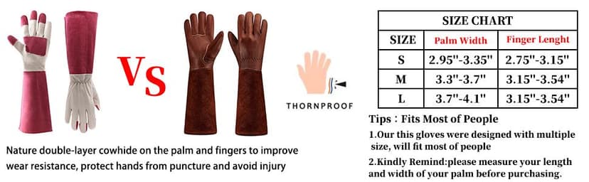 HANDLANDY Rose Pruning Gloves for Men & Women, Long Thorn Proof Gardening Gloves, Breathable Pigskin Leather Gauntlet, Best Garden Gifts & Tools for Gardener