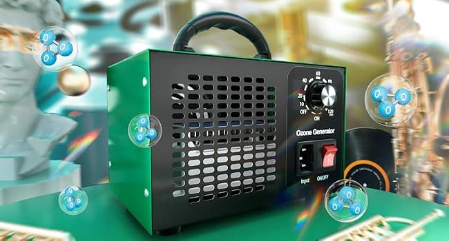 Ozone Generator 45,000mg/h, Industrial/Home O3 Air Purifier Deodorizer for Areas of 2500 Square Feet - High Capacity Ozone Machine Air Ionizer Odor Clean for Rooms, Smoke, Cars, Pets (Green)