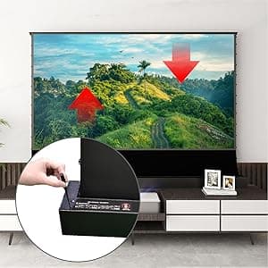 VIVIDSTORM Motorized Floor Rising UST ALR Projector Screen for Home Theater, Tensioned Wrinkle-Free Surface, Smart App and Voice Control, No Wall Mount Needed,VSDSTUST120H
