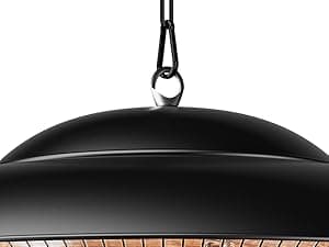 Outdoor Patio Heater, 1500W Electric Hanging Ceiling Mounted Heater for Balcony, Infrared Heater for Courtyard, Garage, Overheat Tip-Over Protection, Waterproof, Adjustable Height, Black