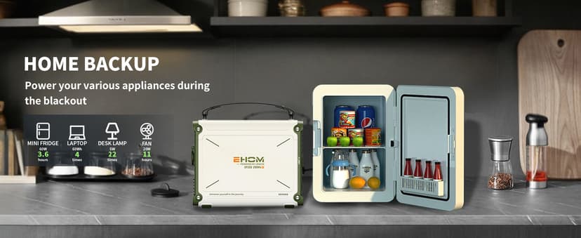 EHOM Portable Power Station 350W (Peak 700W), EP350 299Wh Solar Generator with 120V Pure Sine Wave AC/USB/Car Outlets, Backup Lithium Battery Generator for CPAP Outdoor RV Camping Emergency Blackout