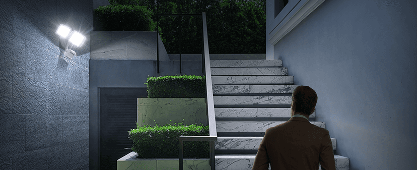 LEPOWER LED Security Lights Motion Sensor Light Outdoor, 38W 4200LM Light, 5500K, IP65 Waterproof, 3 Head Detected Flood for Garage, Yard, Porch (White)