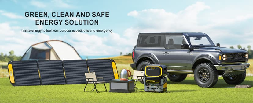 VTOMAN 3096Wh Solar Generator, FlashSpeed 1500 Power Station Bundle with Extra Battery & 400W Solar Panel, 1500W (3000W Peak) LiFePO4 Battery for Home Backup Power RV Emergency (3 Separate Packages)