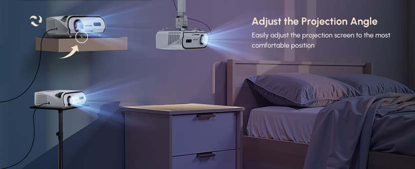 Ultra HD 4K Movie Projector for Home Theater, High Bright 1580 ANSI Lumens Smart Daytime Projector with Max 300" Display, HDR10+ Daylight NFC WiFi6 Bluetooth RJ45 LAN 2G+32G Gaming Projector