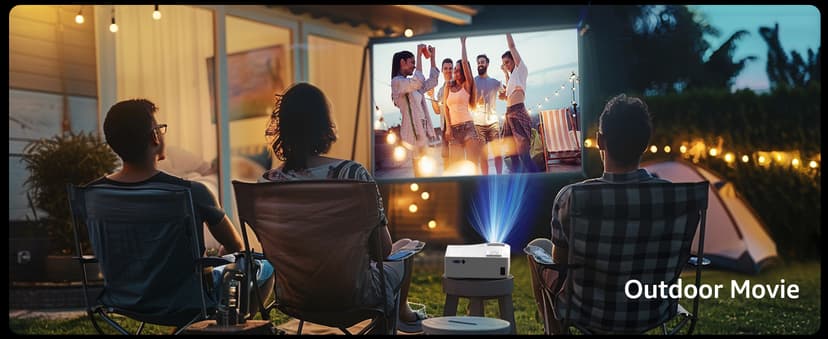 5G WiFi Bluetooth Projector, Native 1080P Outdoor Movie Projector with 300" Display, 380ANSI Home Theater Video Projector 4K Supported, LED Video Projector Compatible with TV Stick, Phone/PC