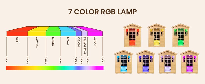 3300W 30A 110V Outdoor Wooden Low EMF Far Infrared Sauna with Bluetooth Speakers, LED Lamp, LCD Control Panel, Tempered Glass Door, 7 Colors Lighting 4 Person, 84.24"x66.6"x51.24"