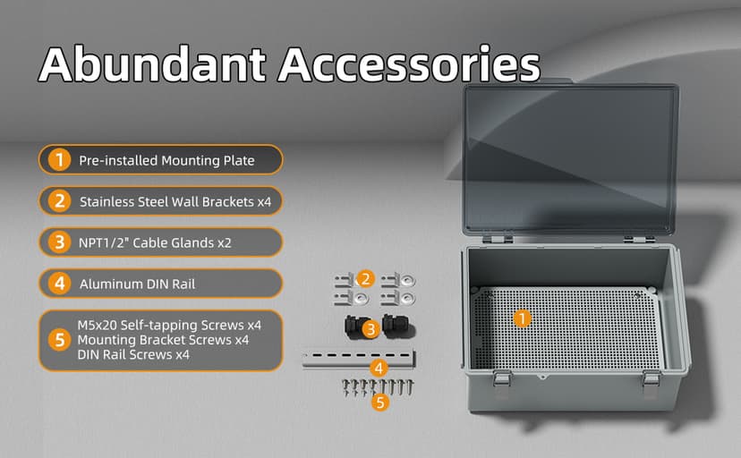 Joinfworld Lockable Outdoor Weatherproof Electrical Box for Electronics Outside 11.4x7.5x5.5 Weather Proof Electrical Box Plastic Nema 4 Enclosure Clear